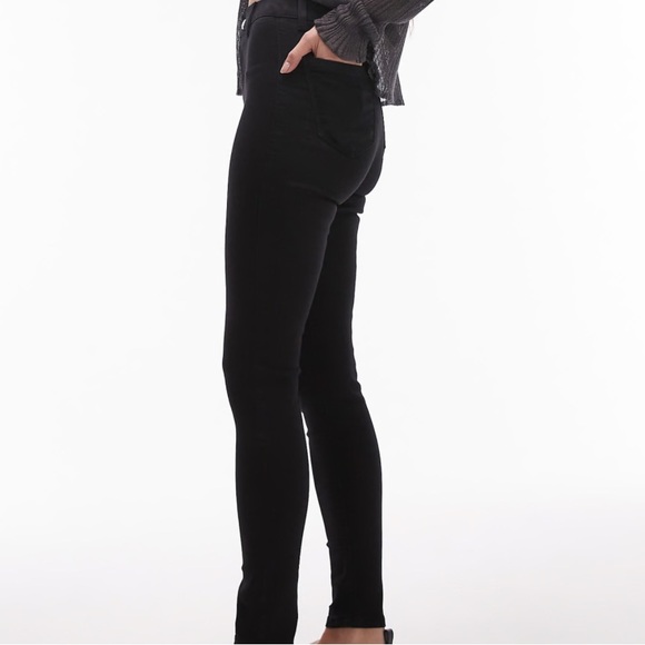 Topshop high rise Joni Jeans in Black - Picture 3 of 6